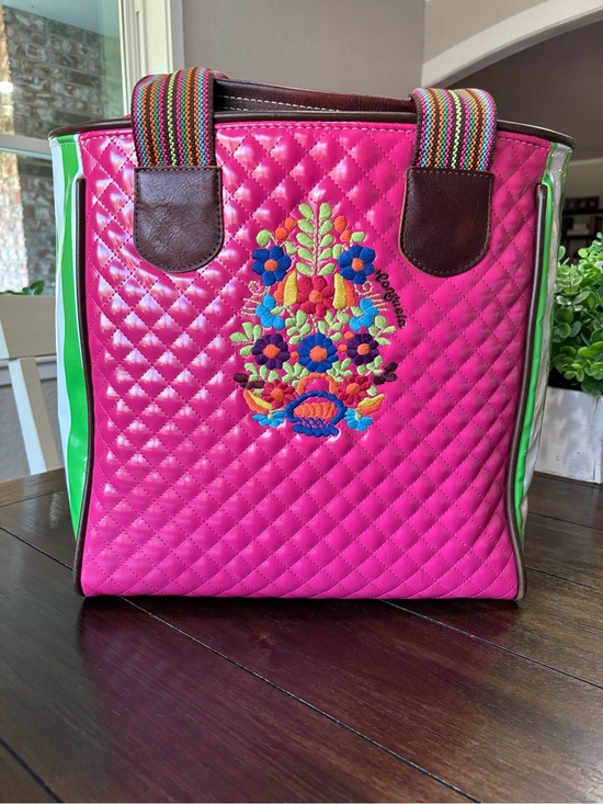 Consuela Handbags - Consuela Classic Tote Pink Quilted Floral Embroidered Bag